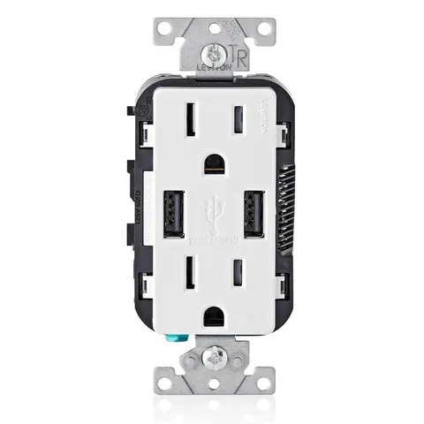USB Type A Charger Outlet, 15A Tamper-Resistant