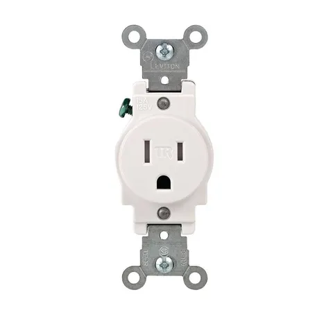 15A Tamper-Resistant Single Outlet (White)
