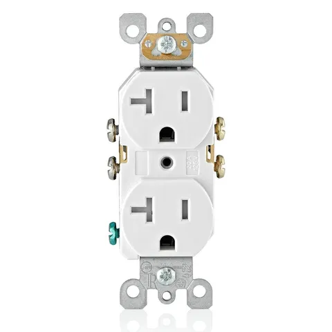 20A Tamper-Resistant Duplex Outlet, White