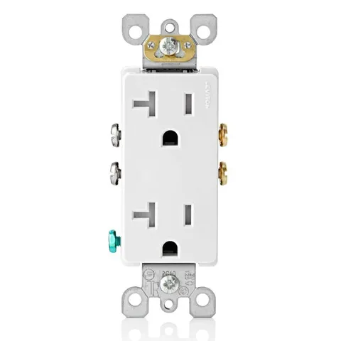 Decora 20A Tamper-Resistant Duplex Outlet, White