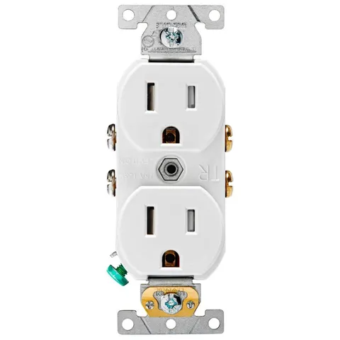 15A Tamper-Resistant Duplex Outlet, White