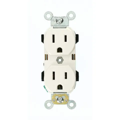 15A Industrial Grade Duplex Outlet (White)