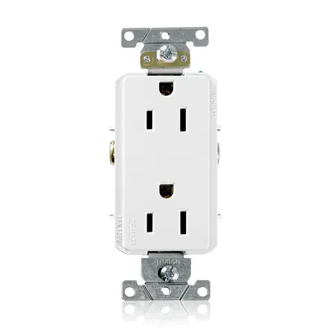 Decora Plus 15A Industrial Duplex Outlet (White)
