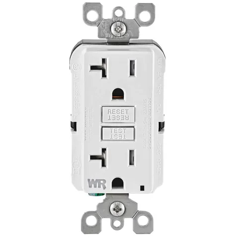 20A Self-Test TR/WR GFCI Duplex Outlet, White