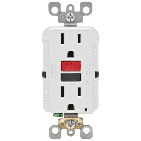 15A Self-Test Tamper-Resistant GFCI Outlet (White)