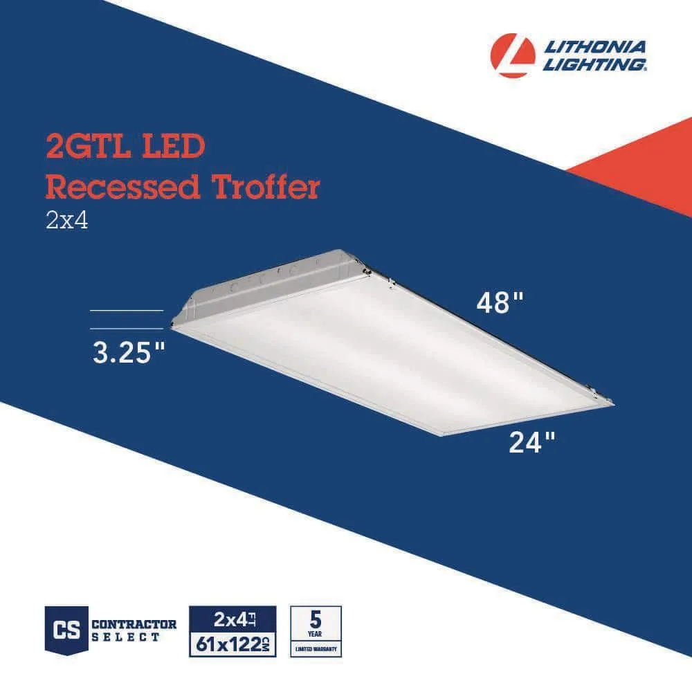 Lithonia Lighting Contractor Select GT 2 ft. x 4 ft. Integrated LED 4000 Lumens 4000K 120V Commercial Grade Recessed Troffer, photo 5 of 14