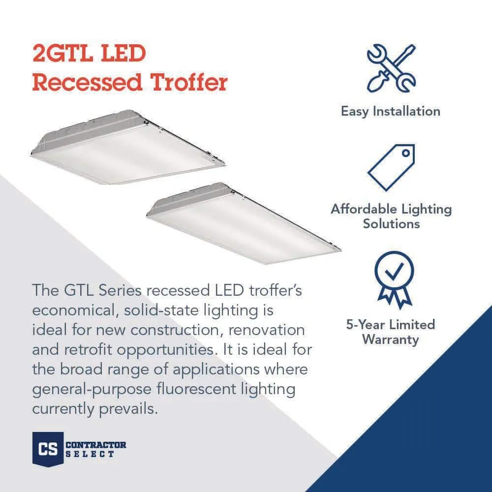 Lithonia Lighting Contractor Select GT 2 ft. x 4 ft. Integrated LED 4000 Lumens 4000K 120V Commercial Grade Recessed Troffer, photo 2 of 14