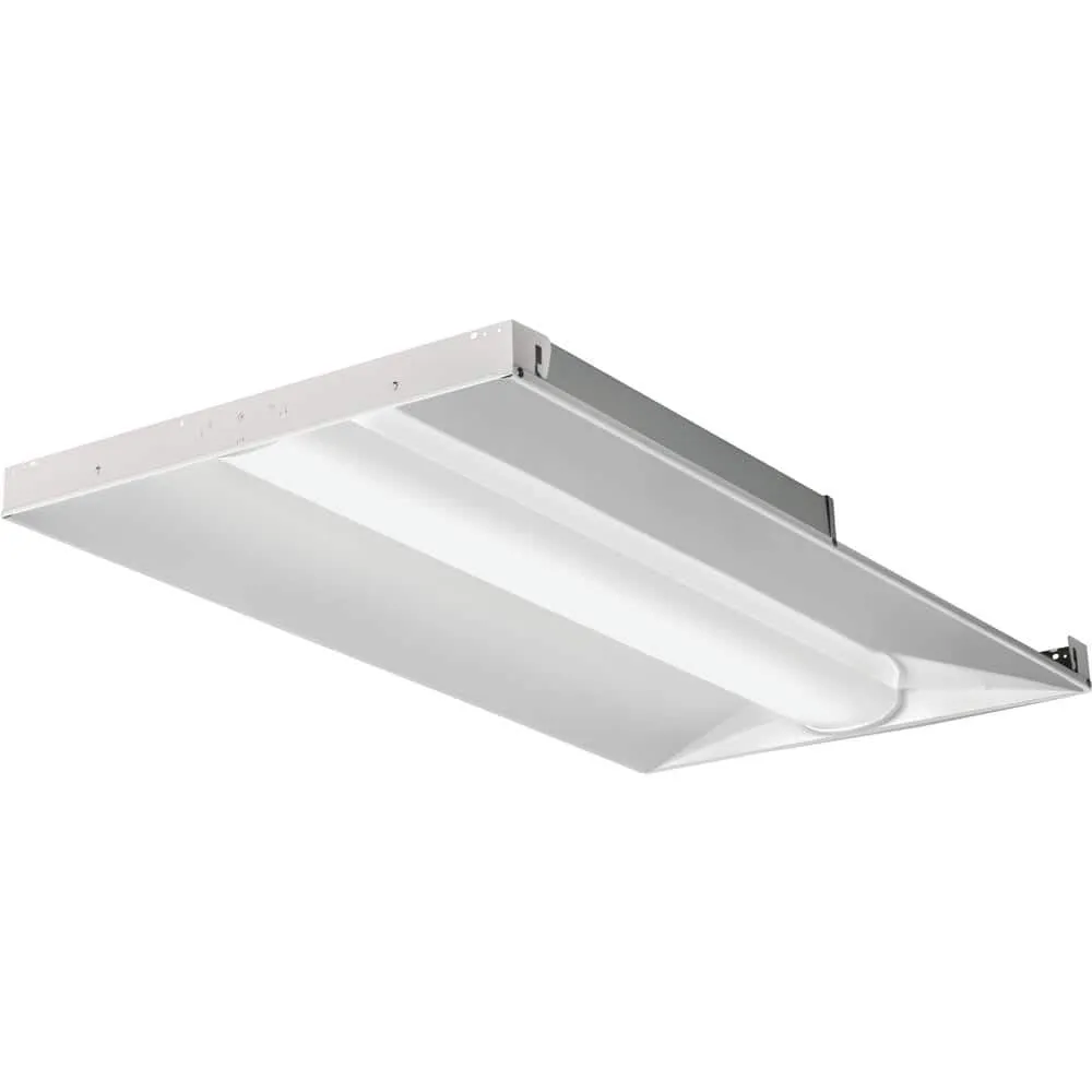 Lithonia Lighting Contractor Select 2 ft. x 4 ft. 128-Watt Integrated LED White 4000 Lumens 4000K Curved Center Basket Troffer (1-Pack), photo 4 of 8