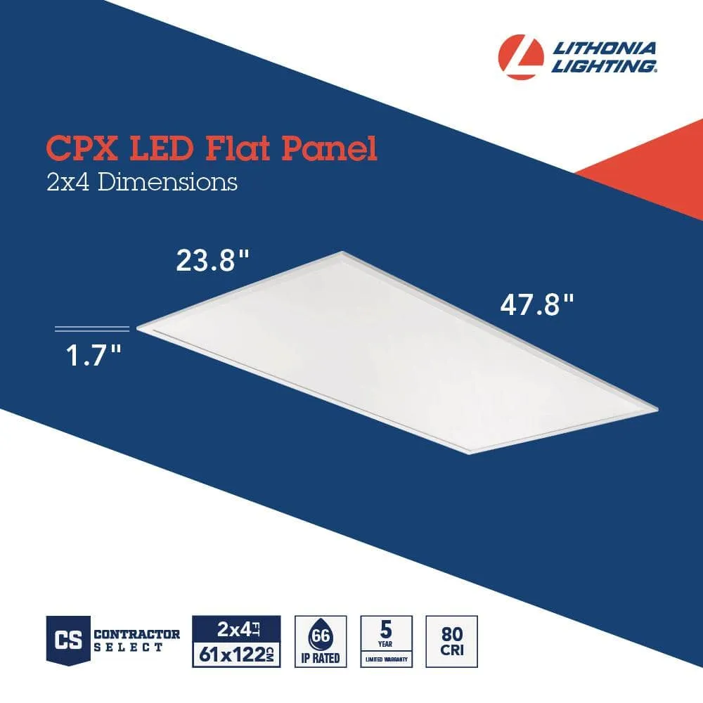 Lithonia Lighting CPX 23.8 in x 47.8 in. 200-Watt Equivalence 4000 Lumen Integrated LED White Troffer Light 4000K (2-Pack), photo 3 of 14