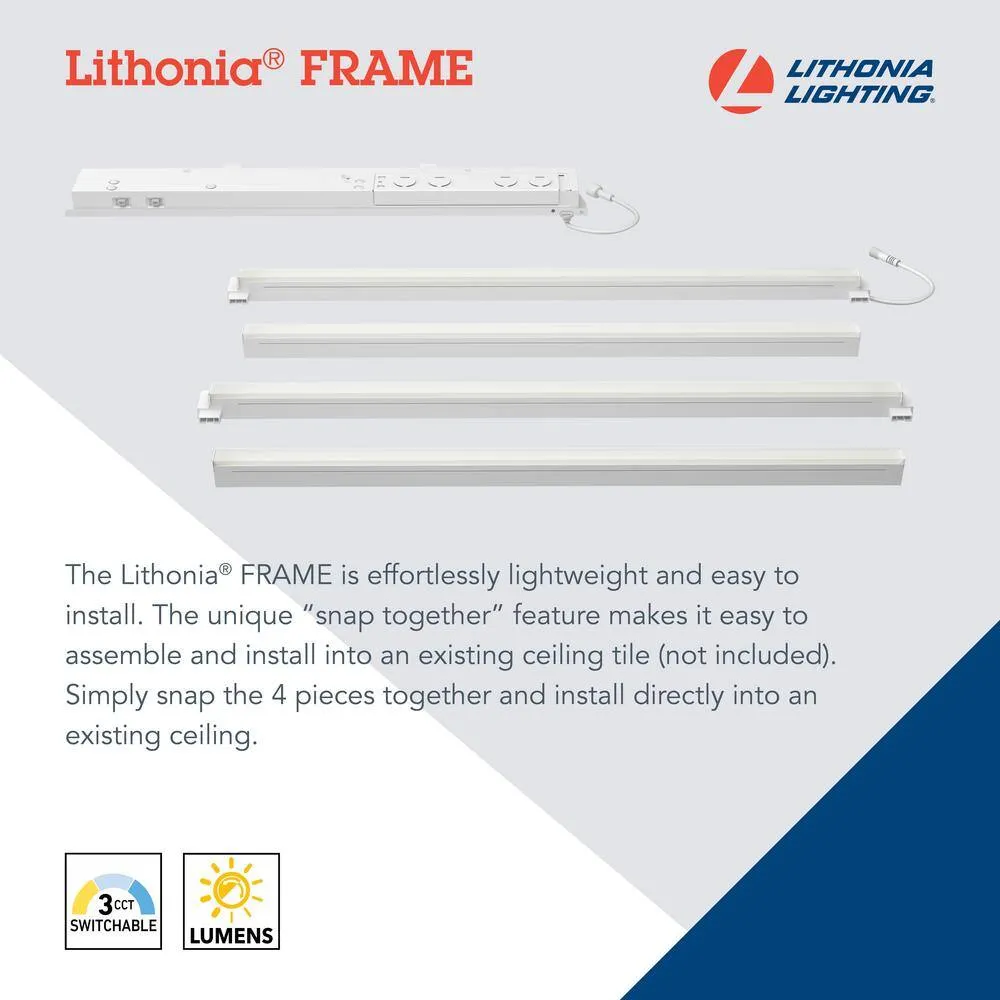 Lithonia Lighting Contractor Select LFRM 23.78 in. x 47.76 in. 4000/5000/6000 Lumens 3500K/4000K/5000K White Integrated LED Troffer Light, photo 4 of 9