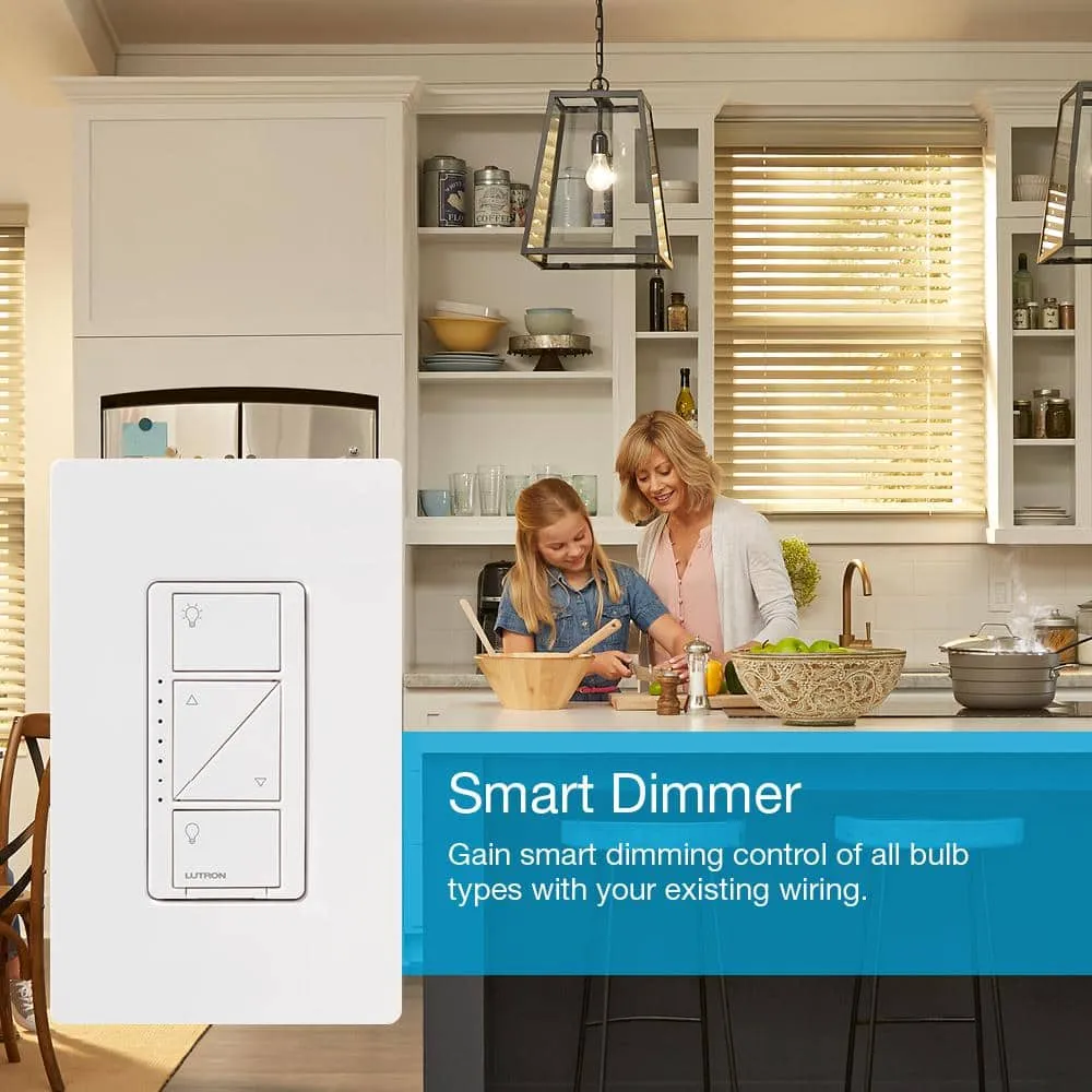 Lutron Caseta Smart Lighting Starter Kit with Smart Hub, Pico Remote, and 2 Dimmer Switches, White (CASETA-2DIMMER-BNDL), photo 4 of 10