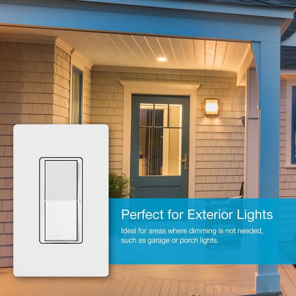 Lutron Claro Smart Switch for Caseta, On/Off Control of Lights/Fans, 5-Amp/Neutral Wire Required, White (DVRF-5NS-WH-R), photo 8 of 14