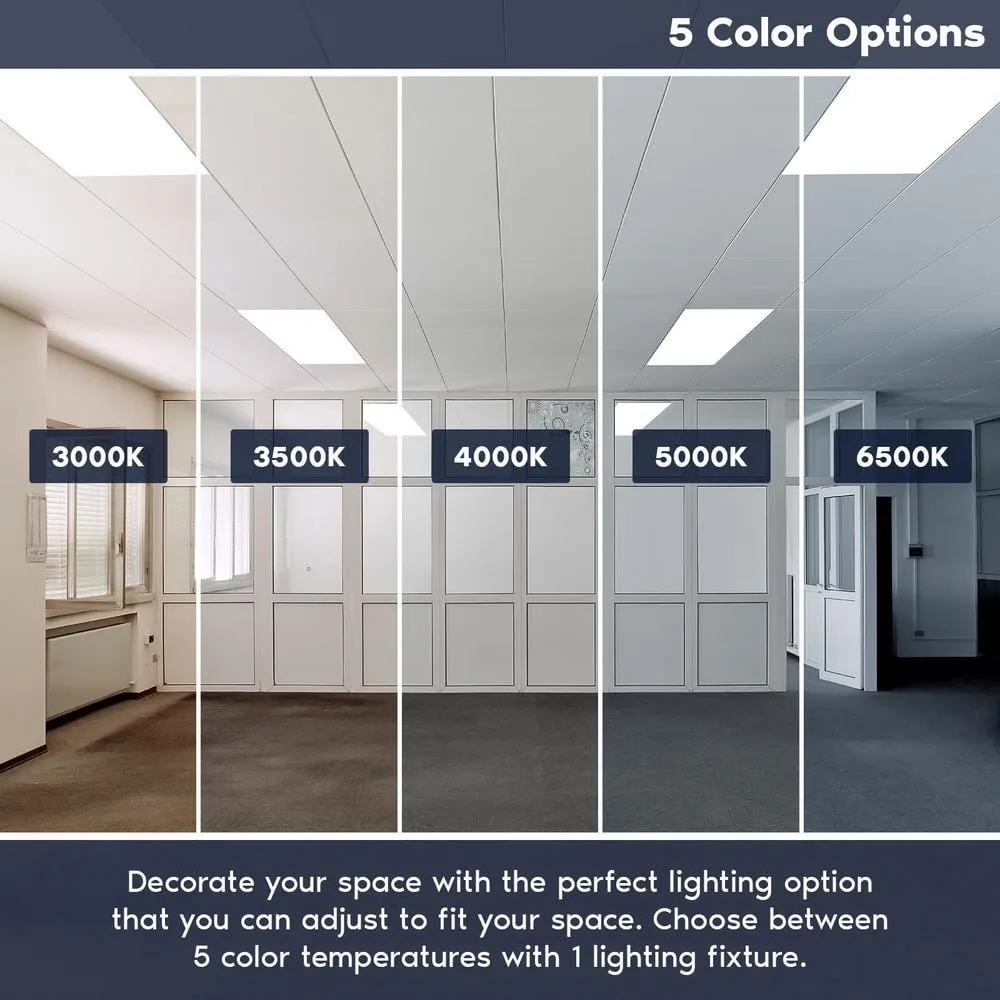 LUXRITE 2 x 4 ft. Integrated LED Flat Panel Light 5CCT 3000K - 6500K, 30 /40 /50W, 6250 Lumens, 0-10-Votls Dimmable ETL 4-Pack, photo 2 of 7