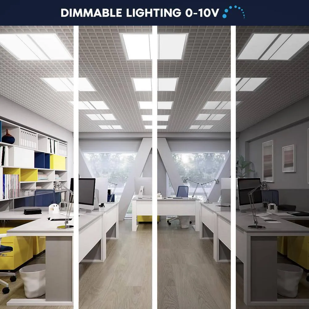 LUXRITE 2 ft. x 2 ft. 2750/3300/3850 Lumens Integrated LED Panel-Light 3 Color Options 3500K/4000K/5000K Dimmable (2-Pack), photo 6 of 7