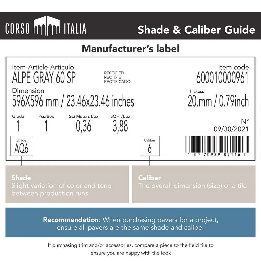 Corso Italia Sample - Foresta White 6 in. x 6 in. x 0.75 in. Wood Look Porcelain Paver, photo 4 of 5