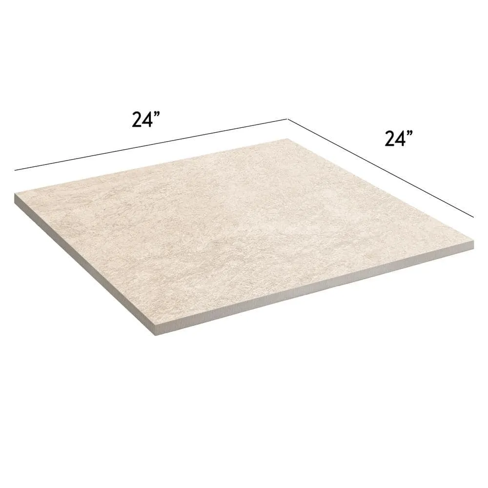 Alpe White 24 in. x 24 in. x 3/4 in. Stone-Look Porcelain Paver, photo 3 of 10