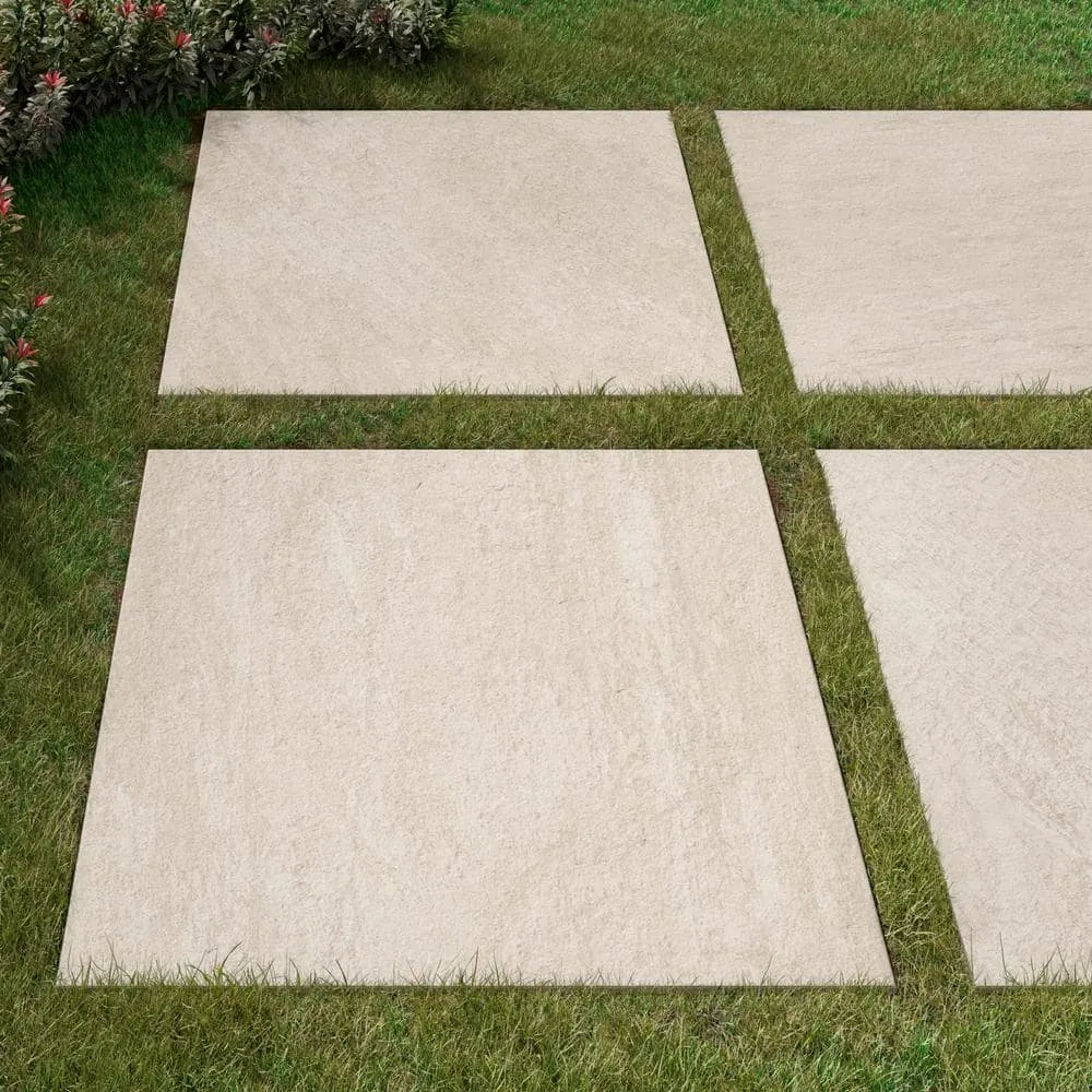 Alpe White 24 in. x 24 in. x 3/4 in. Stone-Look Porcelain Paver, photo 7 of 10