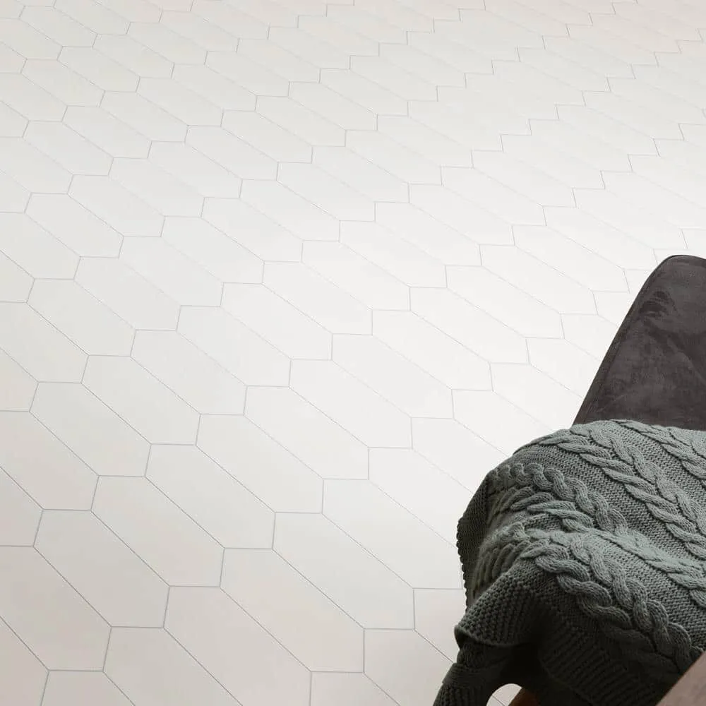 Merola Tile Kite White 4 in. x 11-3/4 in. Porcelain Subway Floor and Wall Tile (11.81 sq. ft. / Case), photo 3 of 8