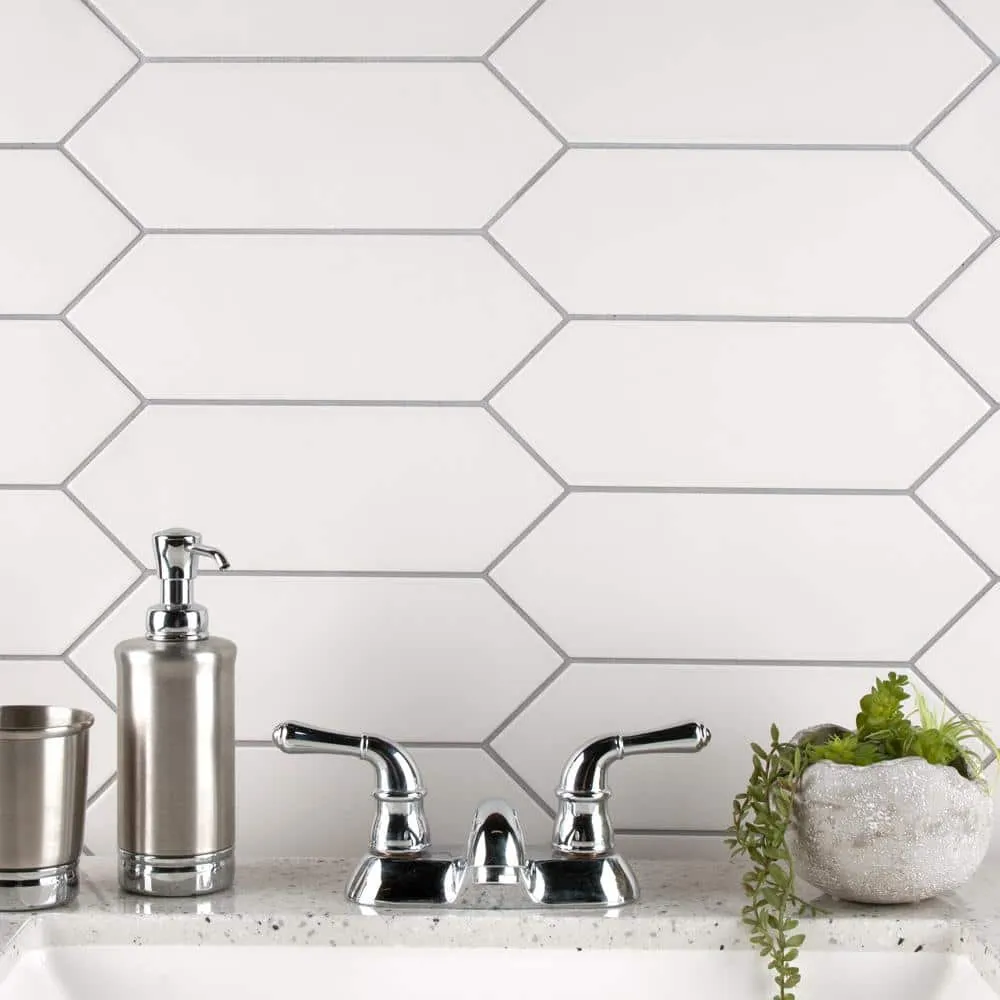 Merola Tile Kite Light Grey 4 in. x 11-3/4 in. Porcelain Subway Floor and Wall Tile (11.81 sq. ft. / case), photo 2 of 8