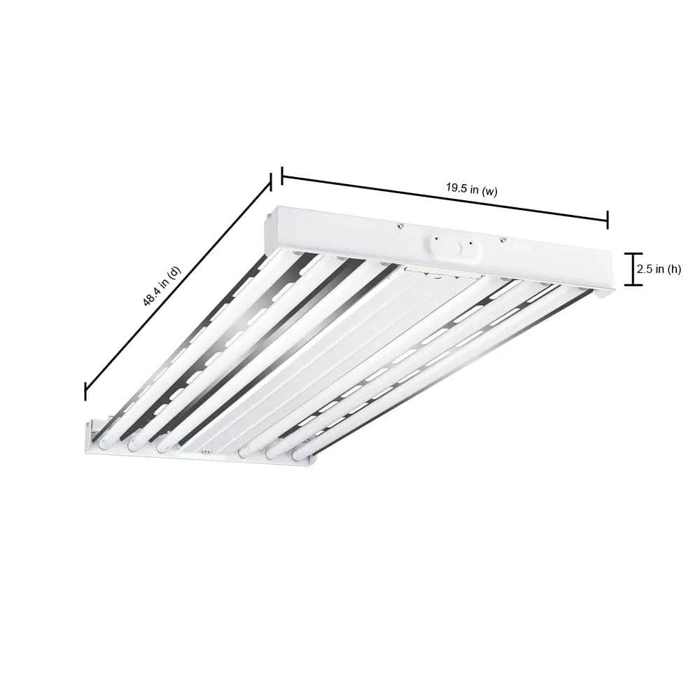 Metalux 4 ft. 6-Lamp White Industrial Grade T8-Fluorescent High Bay Light Fixture with Wide Spectrum Reflector, photo 2 of 5