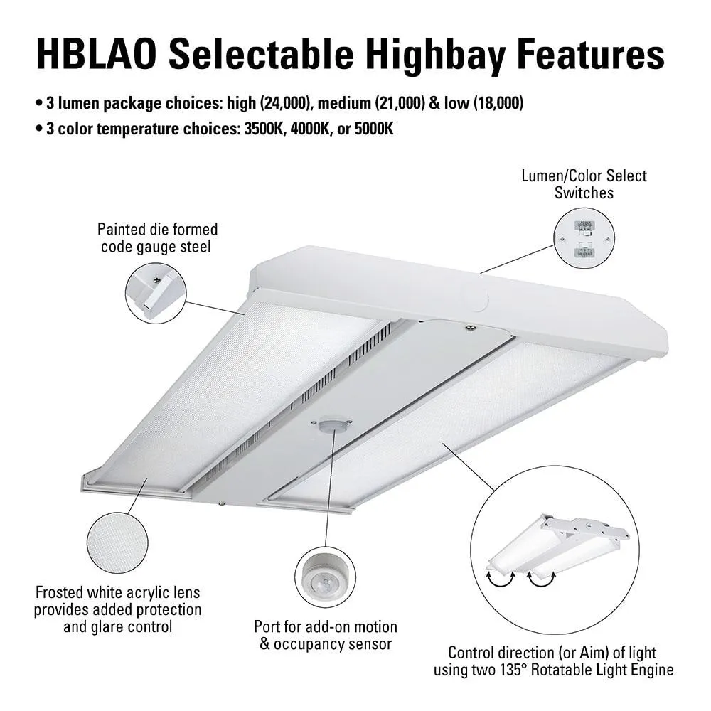 Metalux 2 ft. 400-Watt Equivalent LED Highbay with Adjustable Optics, Selectable 18K/21K/24K Lumens and 3500/4000/5000 Sel CCT, photo 4 of 9