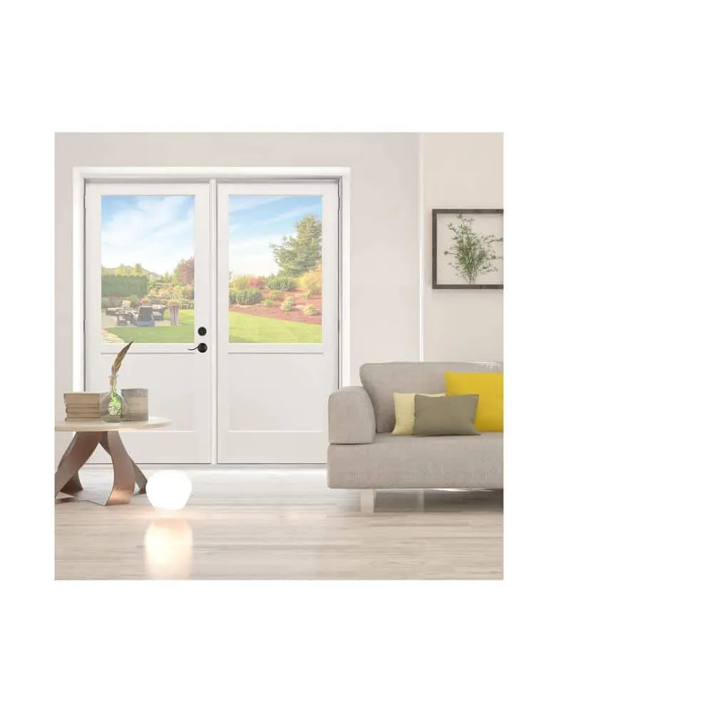 MP Doors 72 in. x 80 in. Right-Hand Inswing 2/3 Lite Low-E Glass White Finished Fiberglass Double Prehung Patio Door, photo 2 of 2