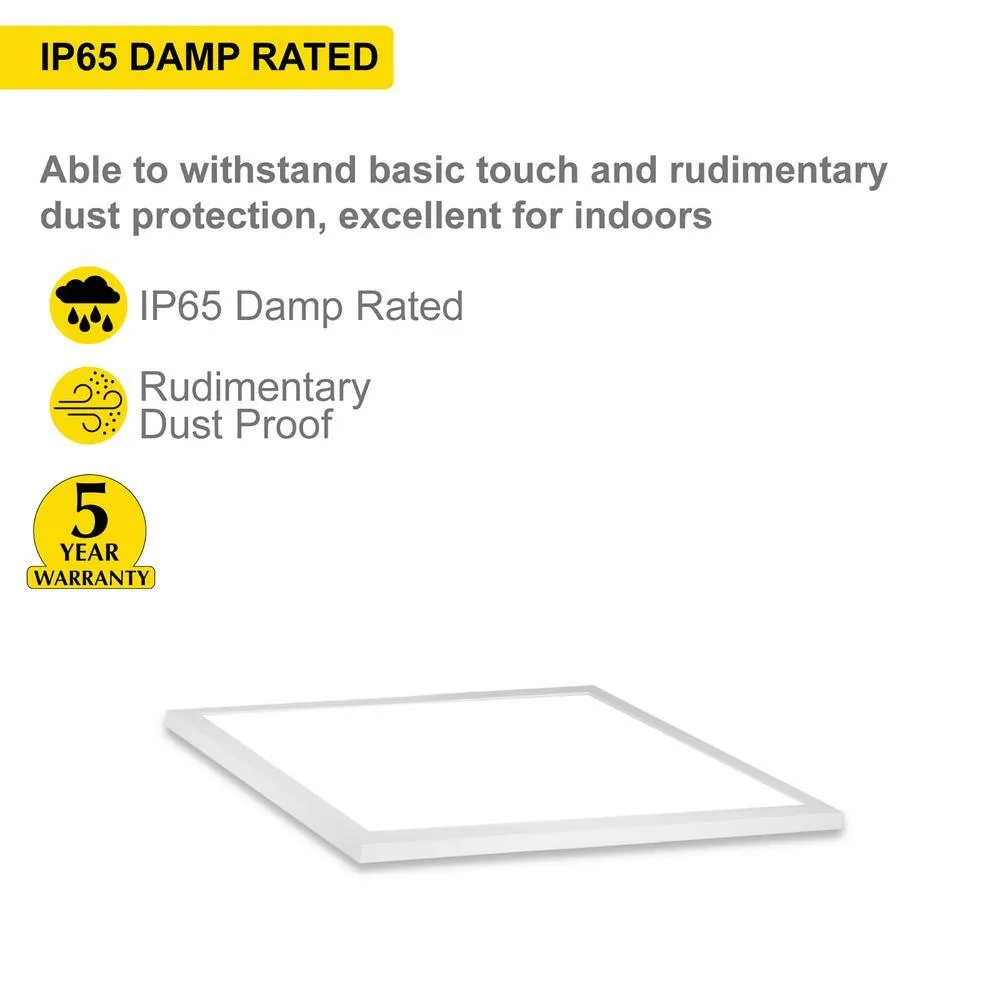 NuWatt 1 ft. x 1 ft. 120V Surface Mount Integrated LED Panel Internal Driver 1500LM, 5CCT 2700K to 5000K, Triac Dimmable (4PK), photo 4 of 5