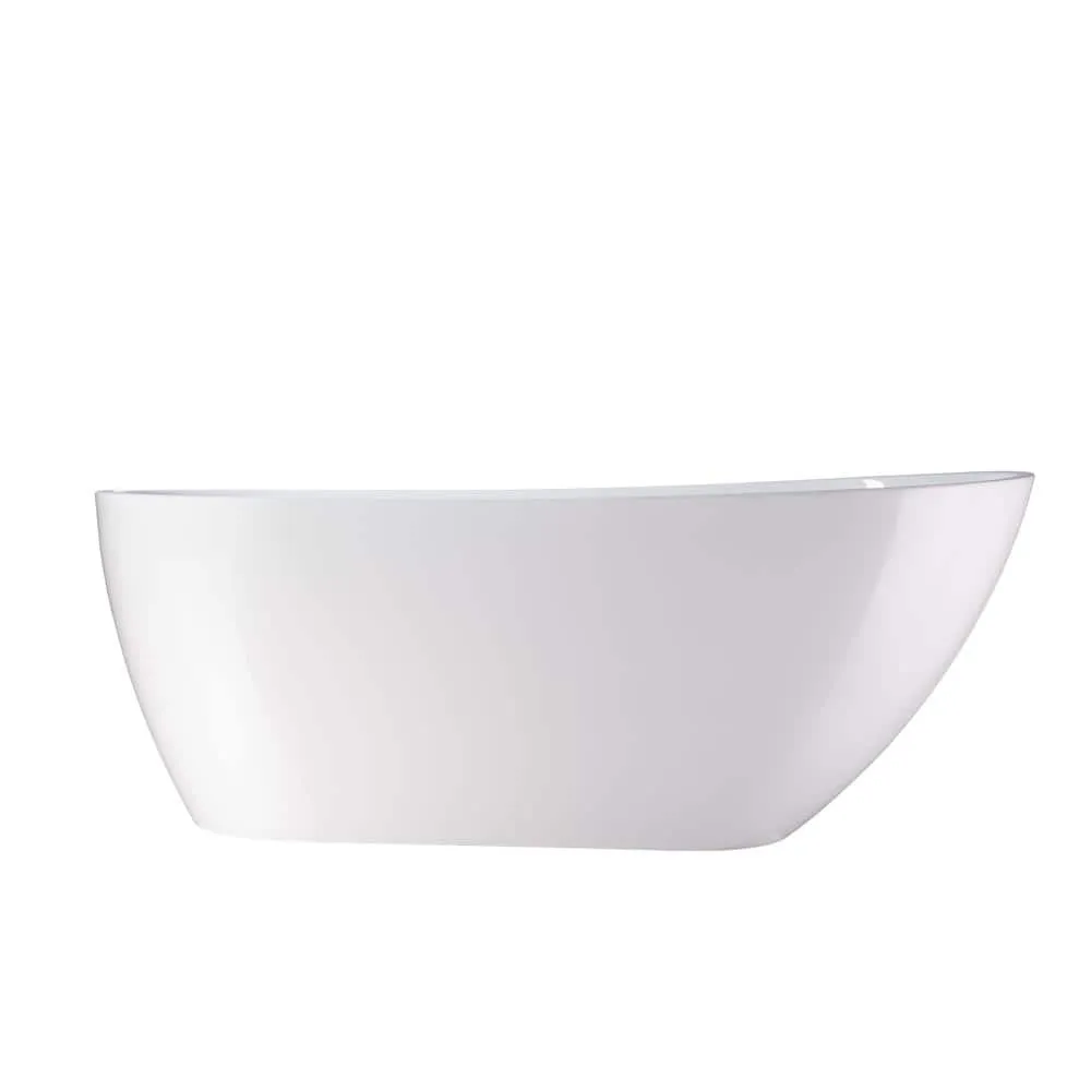 Vanity Art Colombes 67 in. Acrylic Flatbottom Freestanding Bathtub in White/Oil Rubbed Bronze, photo 8 of 8