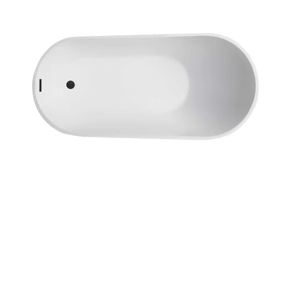Vanity Art Colombes 67 in. Acrylic Flatbottom Freestanding Bathtub in White/Oil Rubbed Bronze, photo 4 of 8
