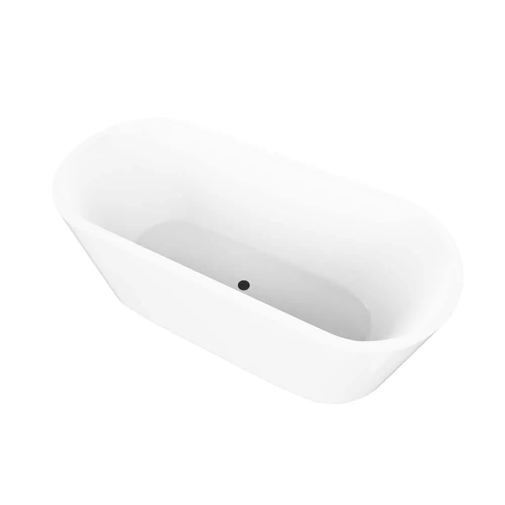 Vanity Art Bordeaux 67 in. Acrylic Flatbottom Freestanding Bathtub in White/Oil Rubbed Bronze, photo 6 of 6