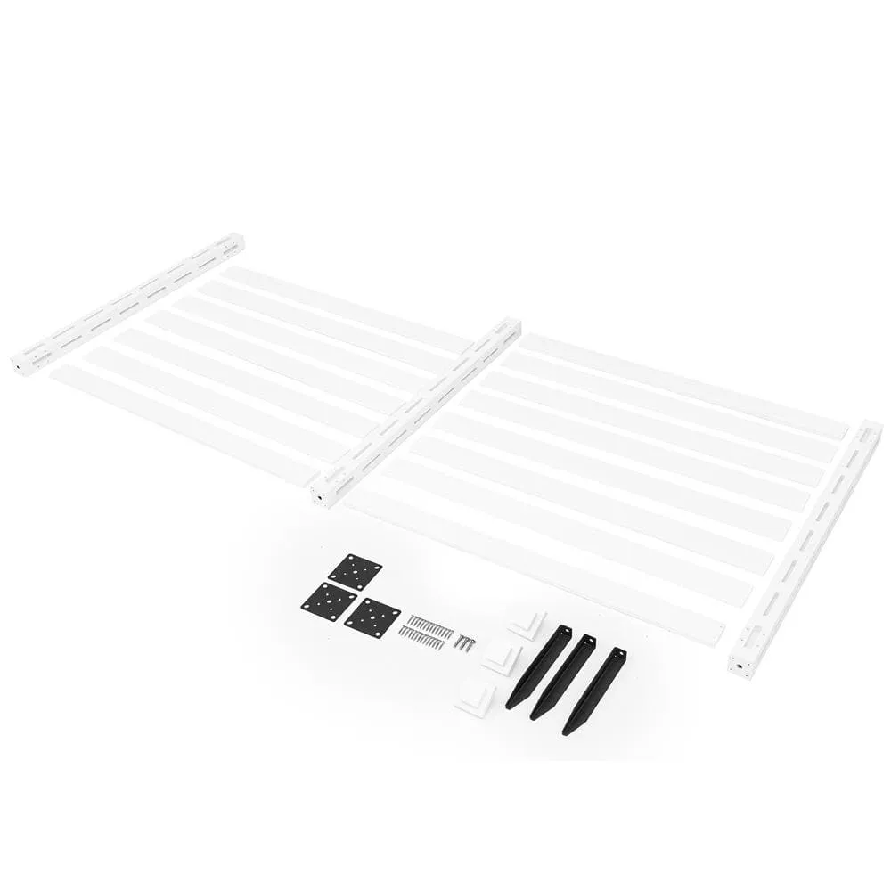 38 in. W x 46 in. H White Outdoor No Dig Fence Poly Plastic Picket Fence Panel Decorative Garden Privacy Fence(2-Pack), photo 10 of 11