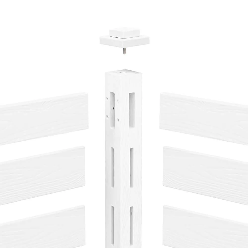 38 in. W x 46 in. H White Outdoor No Dig Fence Poly Plastic Picket Fence Panel Decorative Garden Privacy Fence(2-Pack), photo 9 of 11