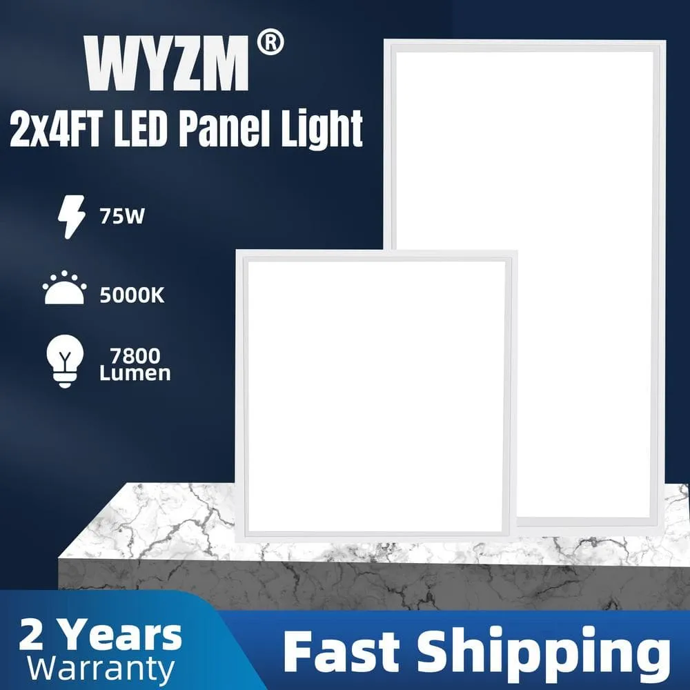 WYZM 2 ft. x 4 ft. 7800 Lumens Integrated LED Troffer Light 5000K (8-Pack), photo 4 of 9