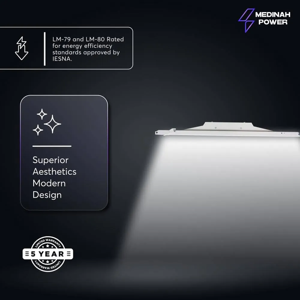 MEDINAH POWER 2 ft. x 4 ft. Integrated LED Watt/CCT Selectable White Troffer Retrofit Kit, 4250-5625 Lumens, 3500/4000/5000K (2-Pack), photo 5 of 12