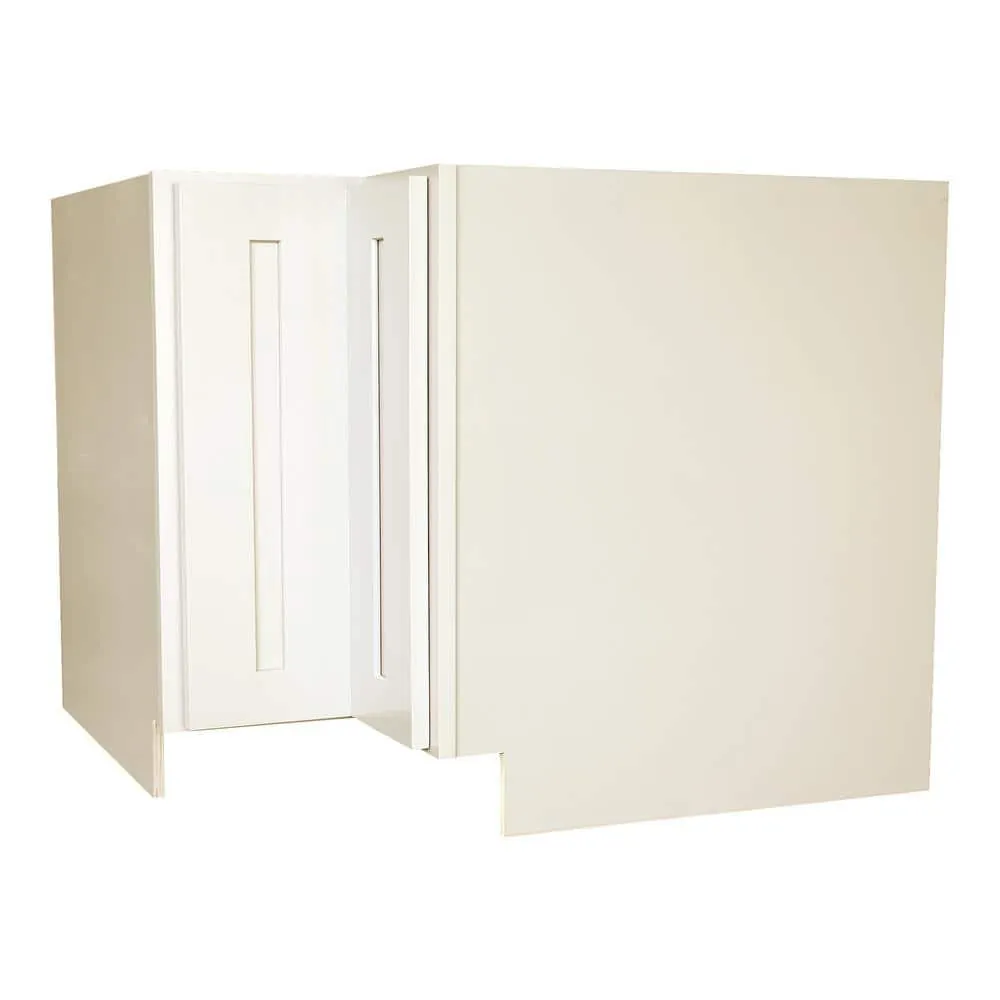Plywell Ready to Assemble 33 in. x 34.5 in. x 24 in. Shaker Base Lazy Susan Cabinet in White, photo 2 of 6
