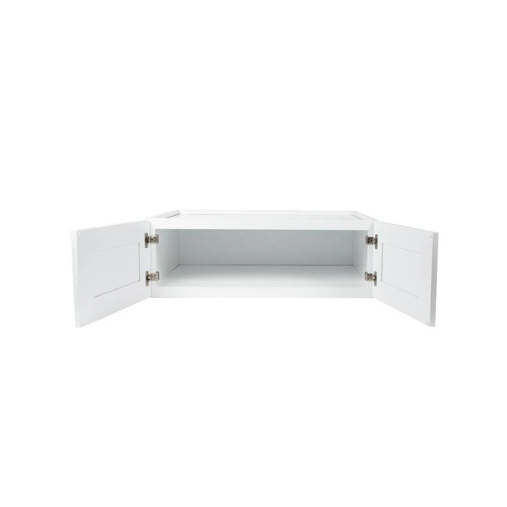 Plywell Ready to Assemble 36x12x12 in. Shaker High Double Door Wall Cabinet in White, photo 2 of 3