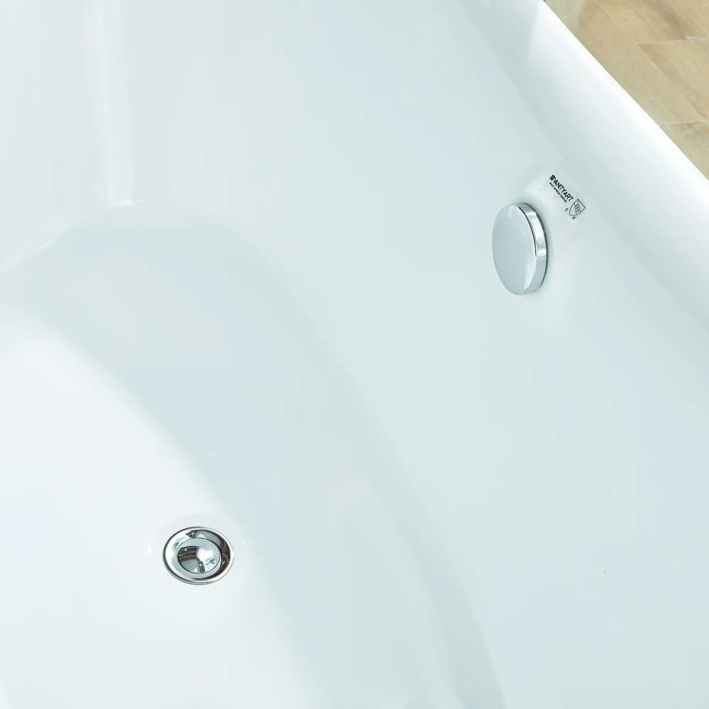 Vanity Art Blois 67 in. Acrylic Flatbottom Freestanding Bathtub in White, photo 8 of 13