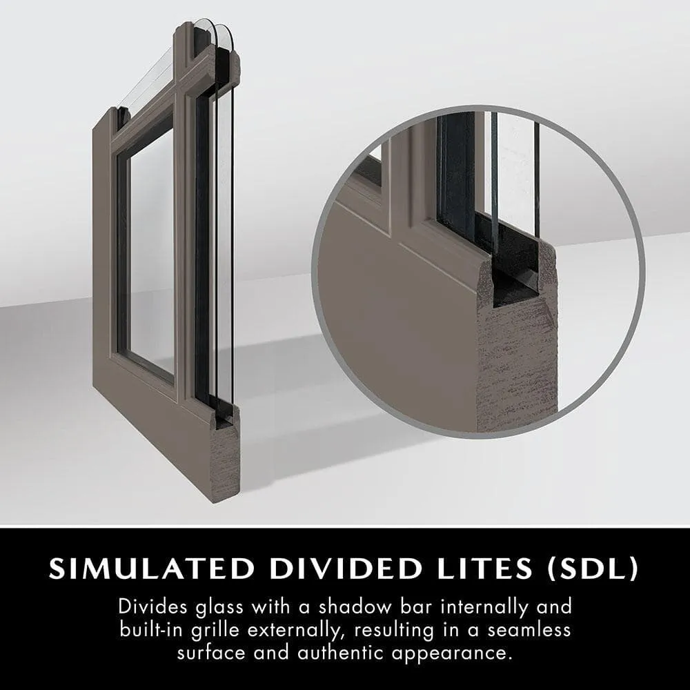Steves & Sons 36 in. x 80 in. Legacy 3 Lite Toplite Clear Glass Left-Hand Inswing White Primed Fiberglass Prehung Front Door, photo 5 of 5