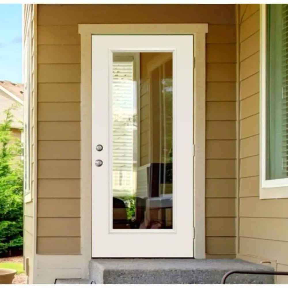 Steves & Sons 36 in. x 80 in. Legacy Series Full Lite Clear Glass Left Hand Outswing White Primed Fiberglass Prehung Front Door, photo 2 of 6