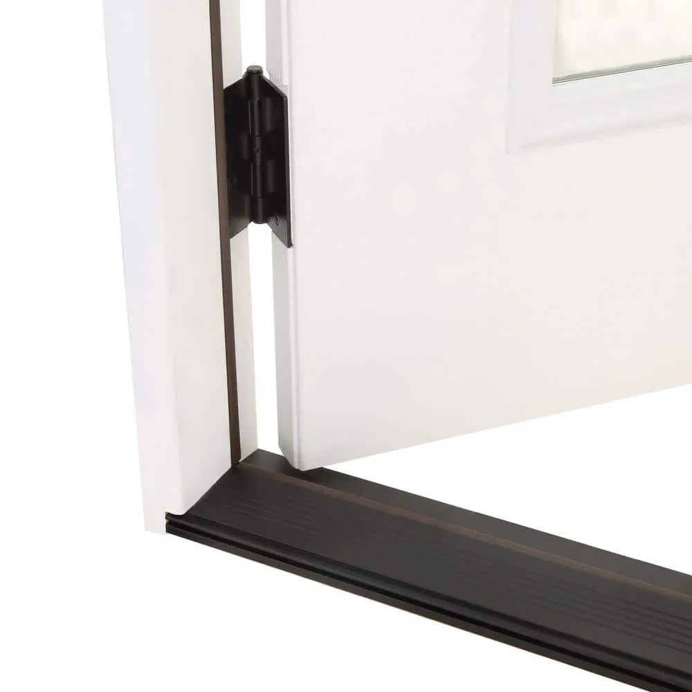 Steves & Sons 48 in. x 80 in. Reliant Series Clear Full Lite White Primed Right-Hand Inswing Fiberglass Double Prehung Patio Door, photo 3 of 8