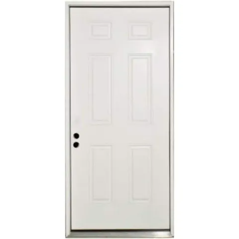 Element 36 × 80 in 6-Panel Right-Hand Inswing Primed White Steel Prehung Front Door with Brickmold