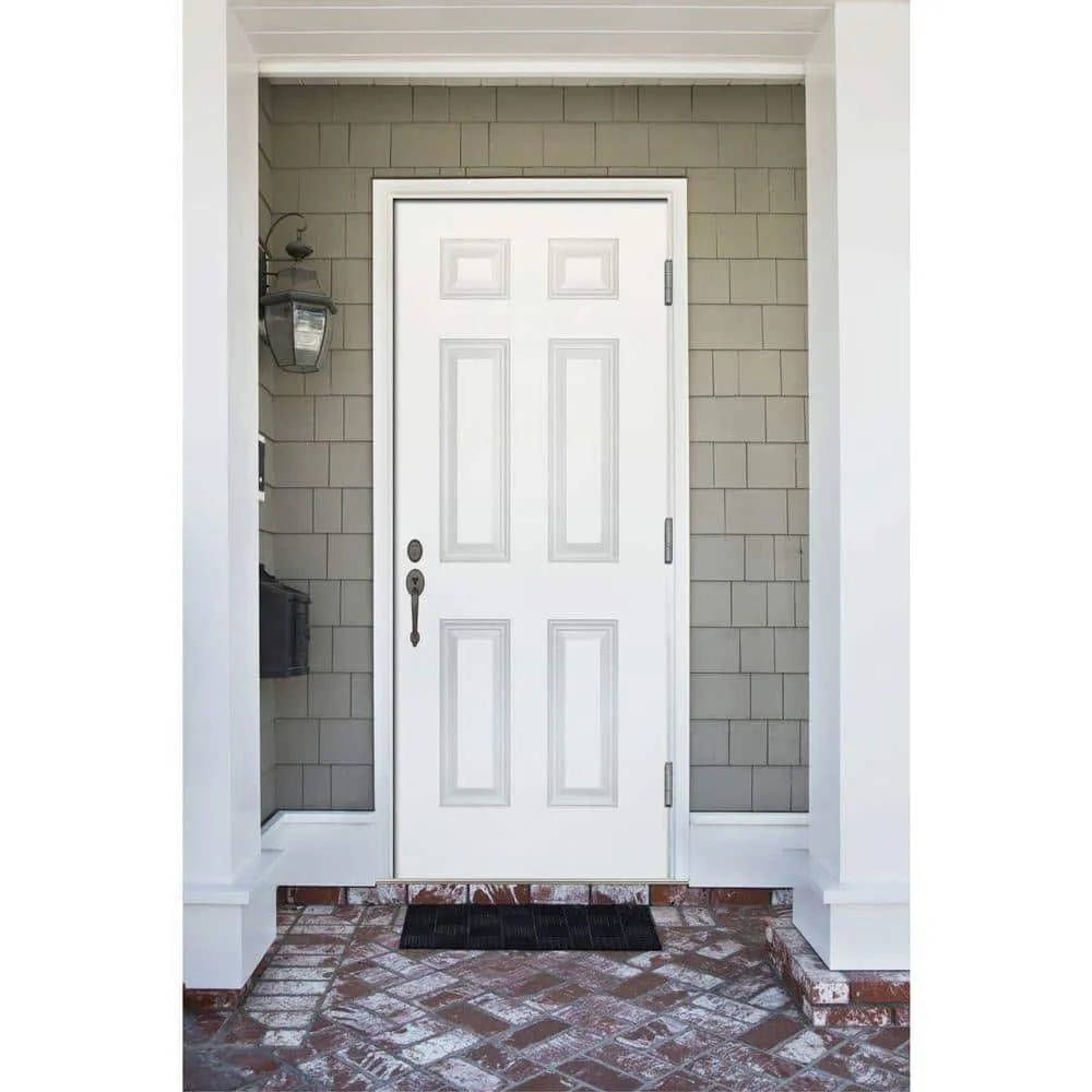 Steves & Sons 30 in. x 80 in. Premium 6-Panel Primed White Steel Prehung Front Door, Left-Hand Outswing, 4-9/16 in. Frame, photo 14 of 14