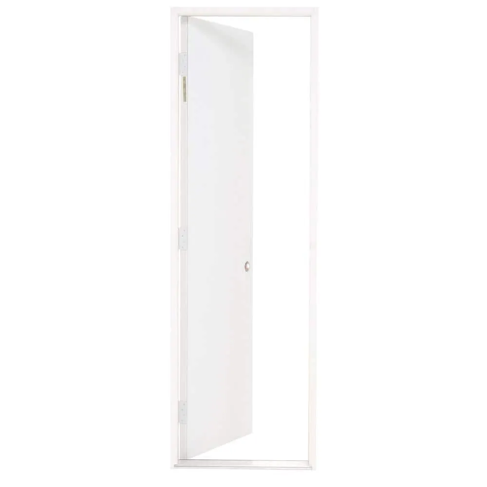 Steves & Sons 24 in. x 80 in. Premium Flush Primed White Left-Hand Outswing Steel Prehung Front Door with 4-9/16 in. Frame, photo 16 of 17