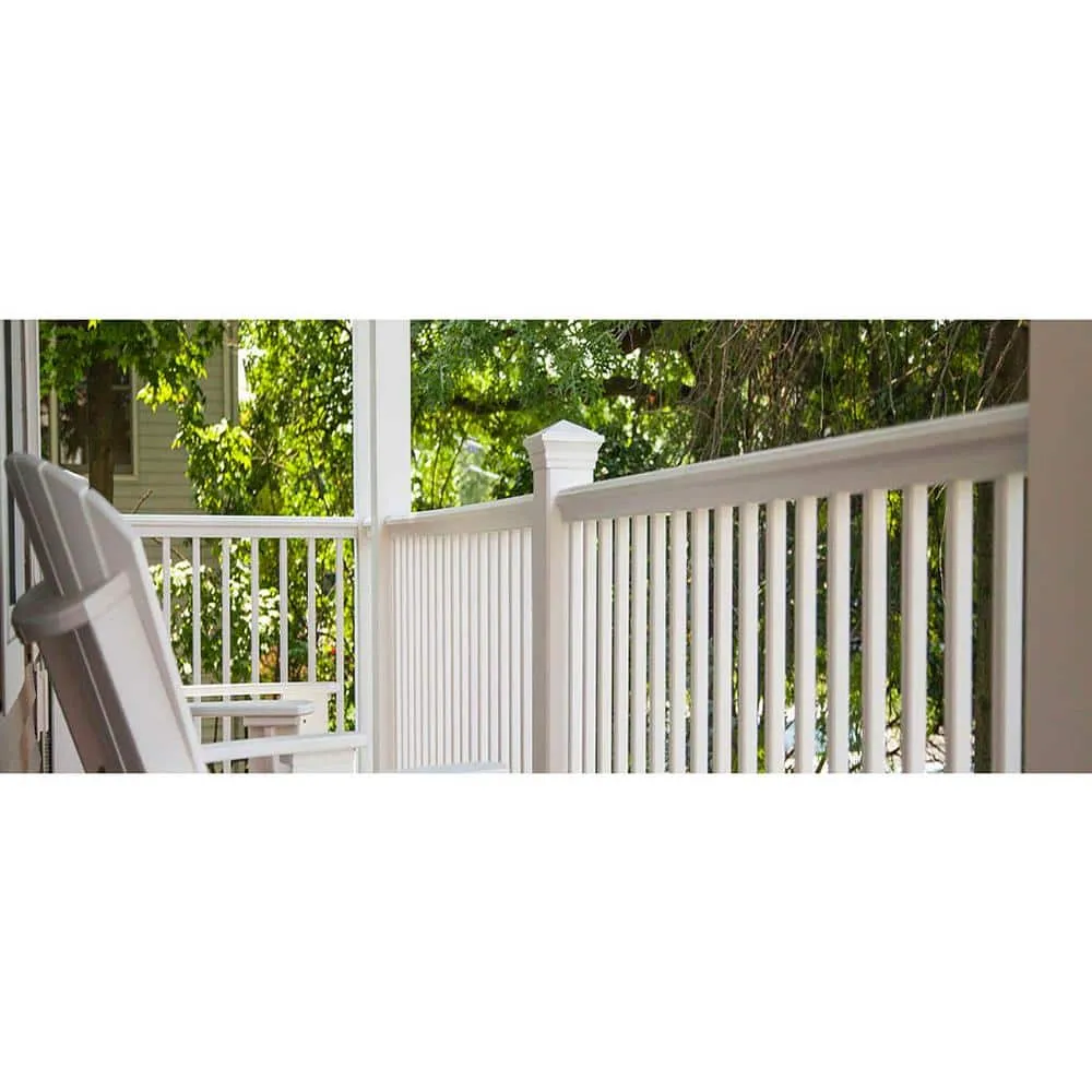 RDI 3-3/4 in. x 3-3/4 in. x 3 ft. Blank White Metal Fence Post Assembly for 36 in. High Railing, photo 2 of 2