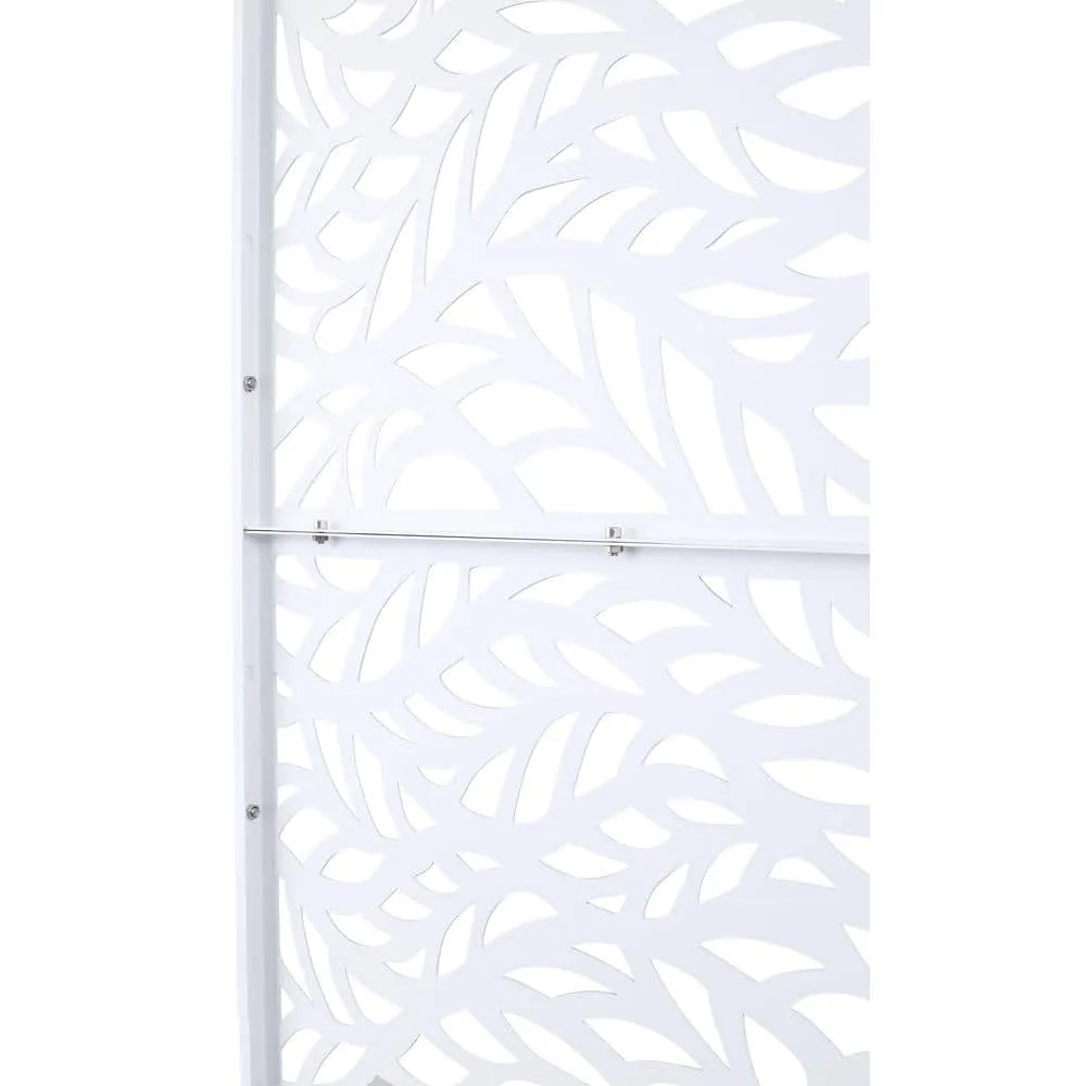 Runesay Outdoor 76 in. H x 48 in. W Metal Privacy Screen in White for Deck Balcony Patio, photo 3 of 8