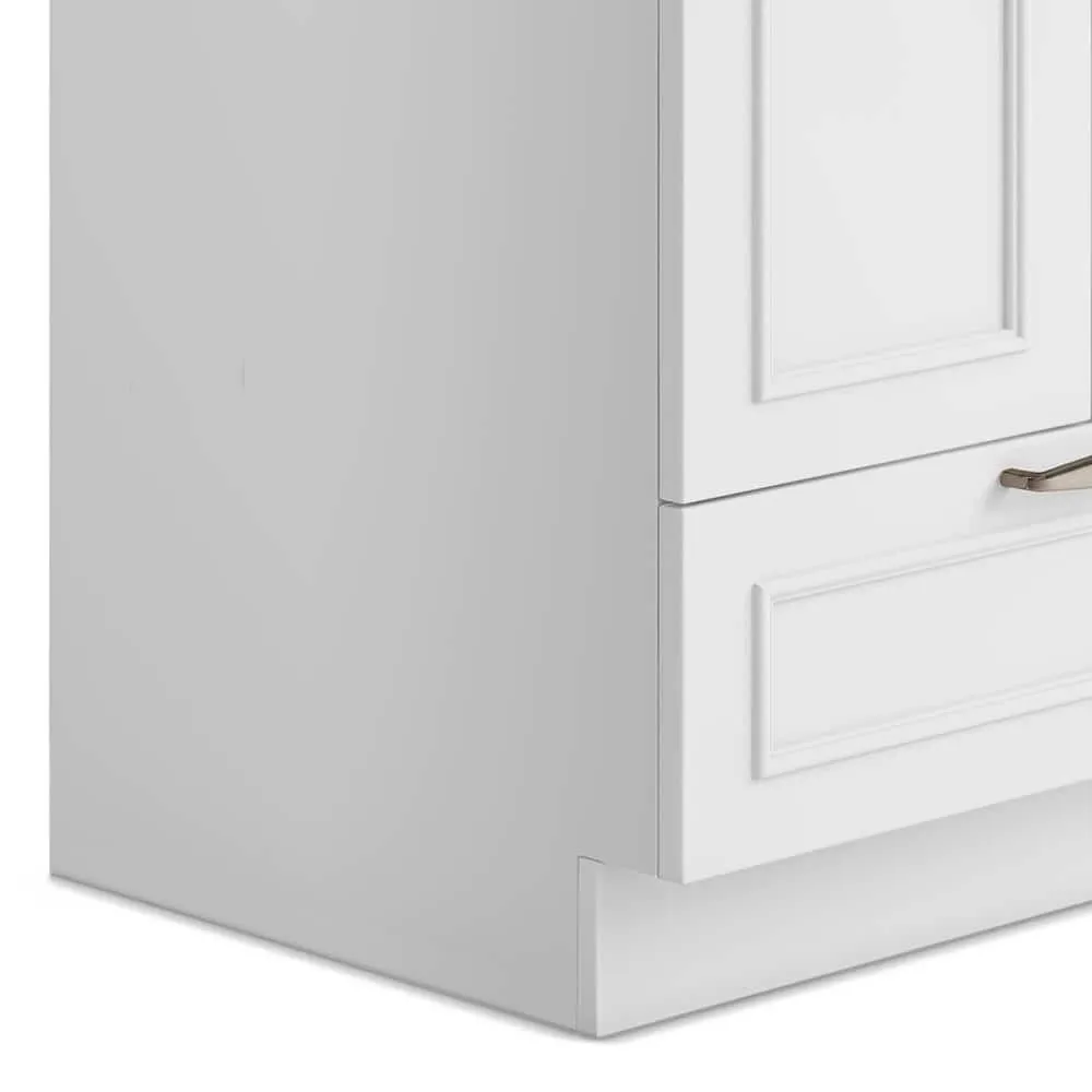 Simpli Home Cardinal Transitional 28 in. Wall Mount Laundry Sink with Cabinet Laundry Cabinet Faucet and Stainless Steel Sink White, photo 4 of 11