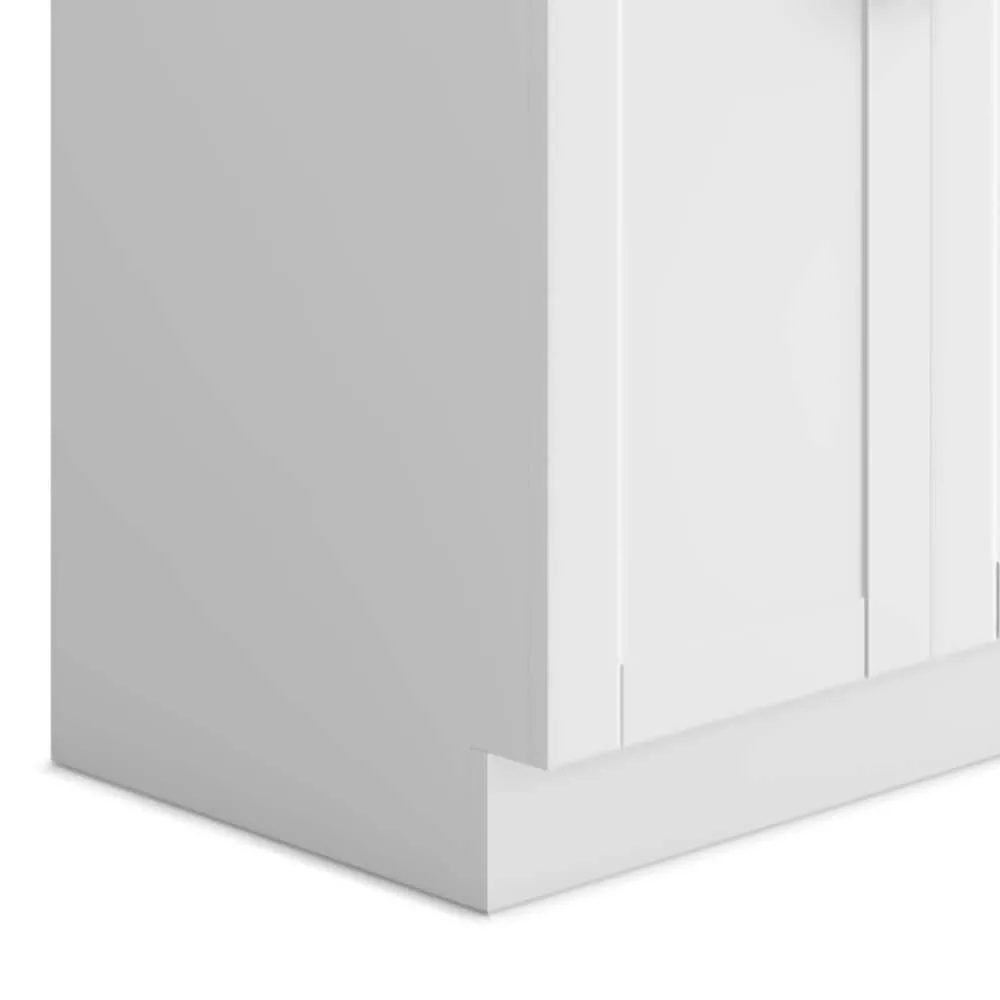 Simpli Home Kyle Transitional 28 in. Wall Mount Laundry Sink with Cabinet Faucet and Stainless Steel Sink in White, photo 4 of 11