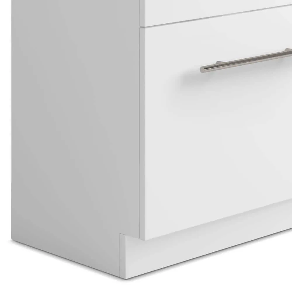 Simpli Home Metro Modern 28 in. Wall Mount Laundry Sink with Cabinet Faucet and Stainless Steel Sink in White, photo 4 of 10
