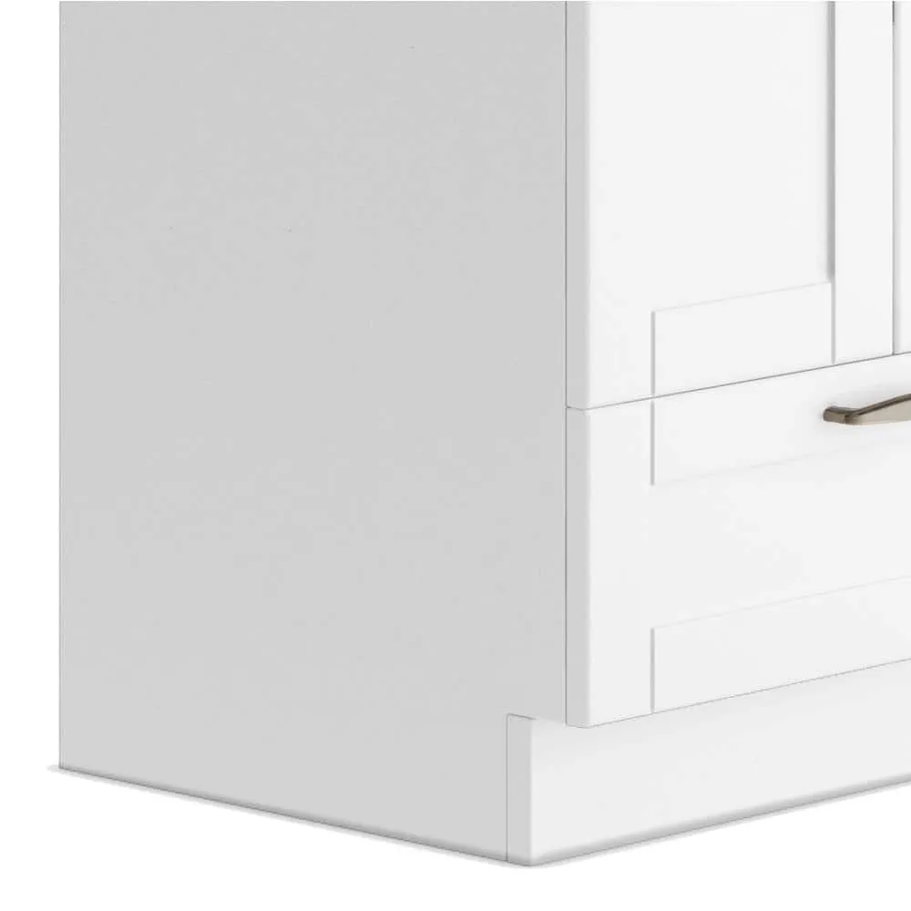 Simpli Home Reed Transitional 24 in. Deluxe wall mount Laundry sink with Cabinet Pull-out Faucet and Stainless Steel Sink in White, photo 8 of 10