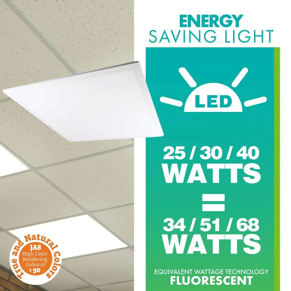 Simply Conserve 2 ft. x 2 ft. 3125/3750/5000 Lumens Integrated LED Panel Light 3500K/4000K/5000K Field Selectable Lumens and Color Temp, photo 4 of 7